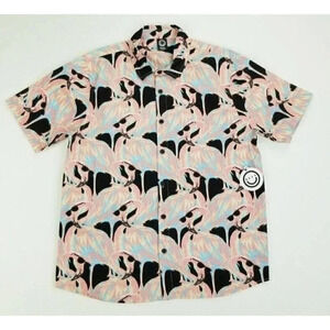 Neff Size Small Men's Pink Flamingo Sunglass Short Sleeve Logo Tag Cotton Shirt